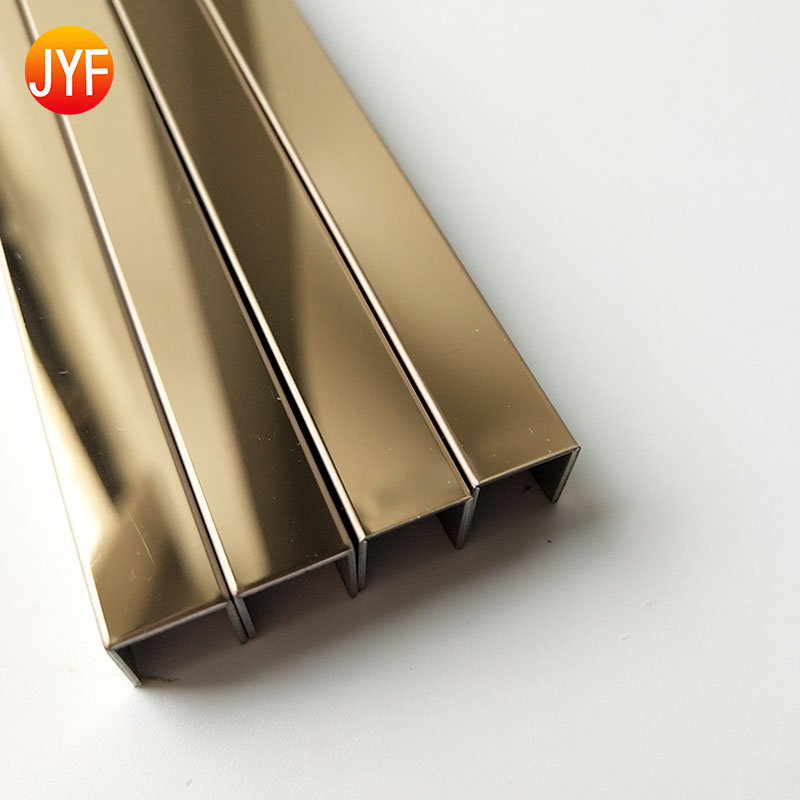 JYFA5002 дешевая SS U профиль из нержавеющей стали u-образная плитка отделка бронзовая металлическая плитка