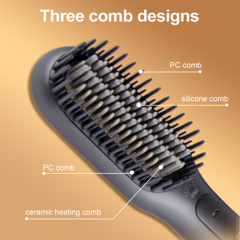 OEM ODM Customized 3 m Hair Straightener Comb 3 in 1 Hair Dryer Styling Brush Comb 600w Hair Dryer Brush Styler