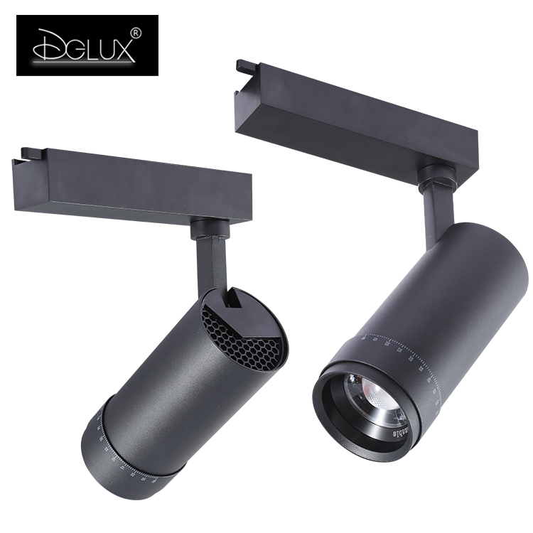 DGLUX 2021 Фокусируемый Регулируемый угол черный COB 10 Вт 20 Вт 30 Вт светодиодный Трековый светильник