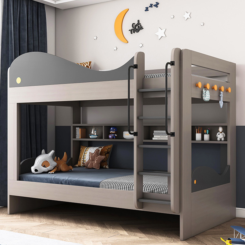 Modern children's simple bunk bed luxury furniture bedroom girls students with drawer storage boys single bunk bed