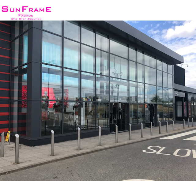 Top bright Glass Curtain Wall Commercial Facade System Curtain Walls For Building And Office
