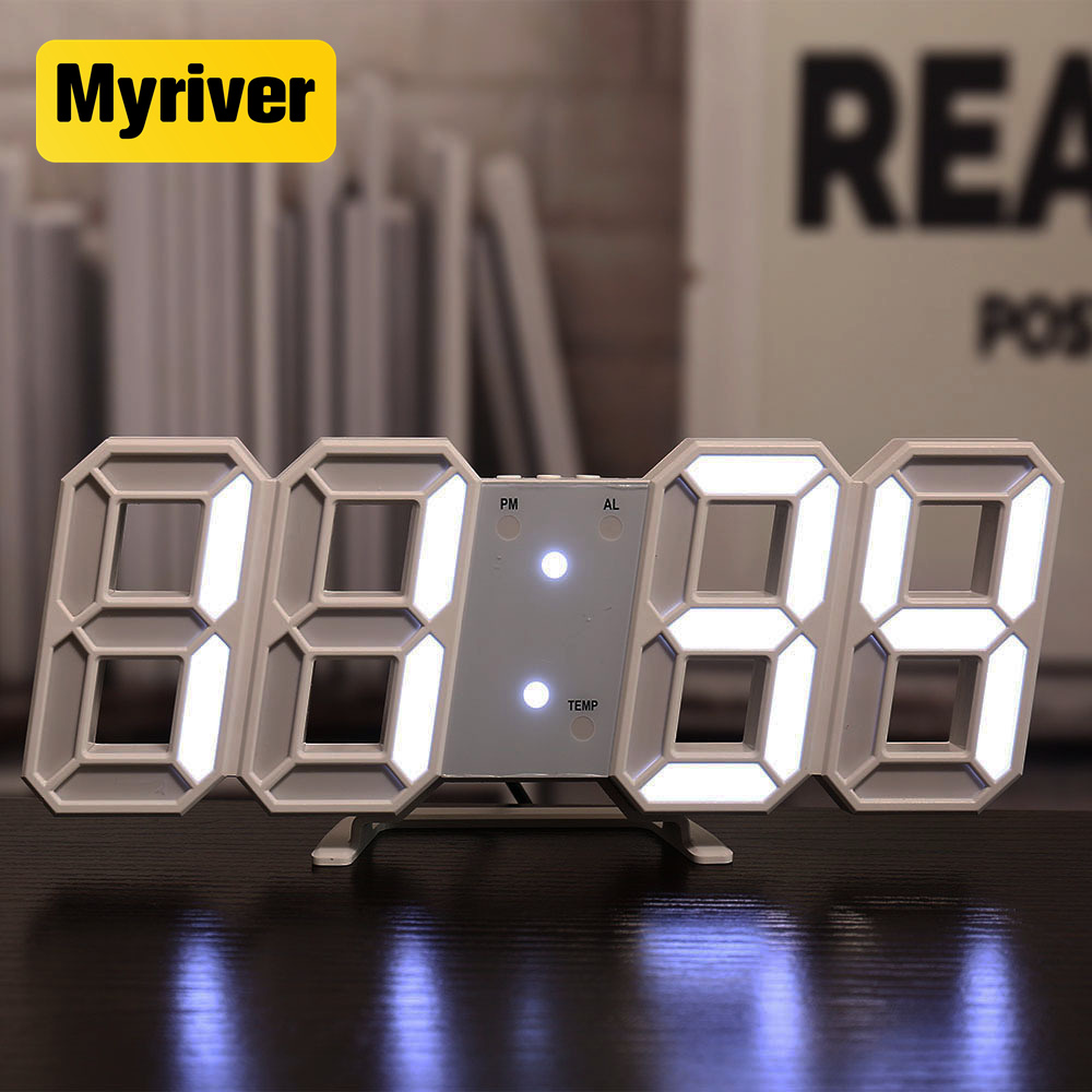 Зеркальные цифровые и аналогово-цифровые часы Myriver с календарем и будильником и Usb
