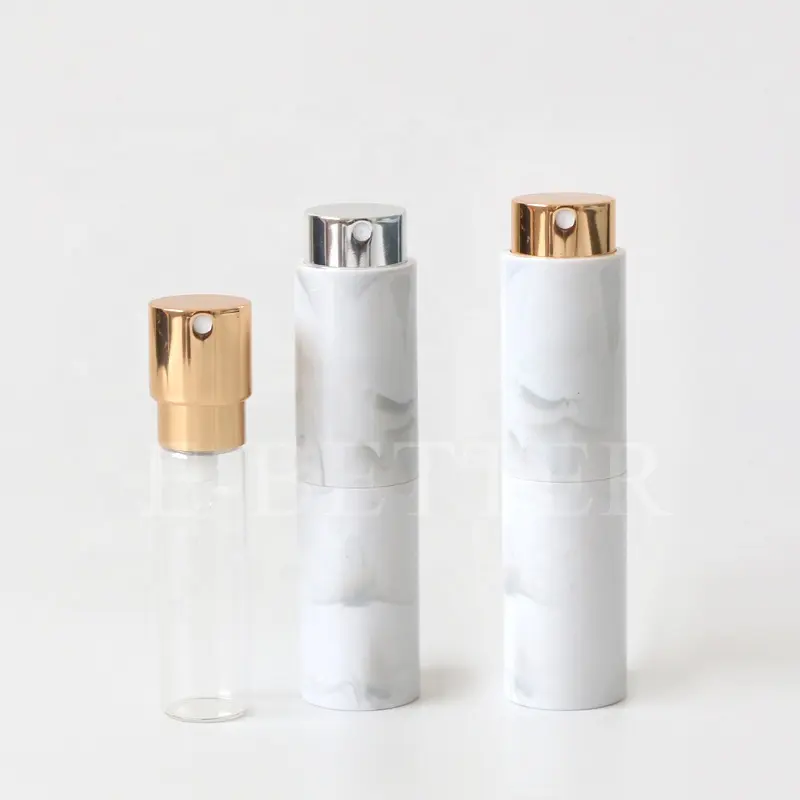 E-better 15ml beauty white marble pocket perfume cologne dispenser empty travel atomizer spray bottle for fragrance