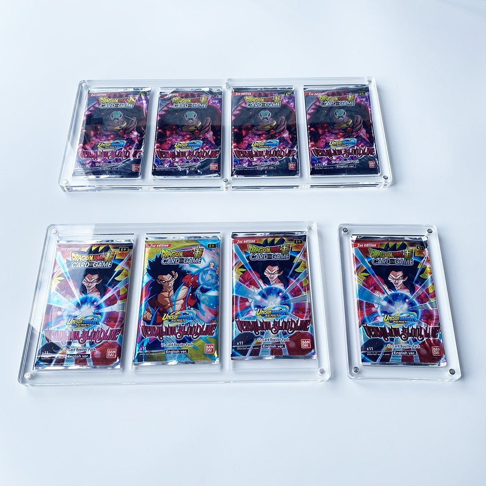 Custom Clear New Acrylic Magnetic Display Case Pokemon Booster 1st edition Trading Card Slab