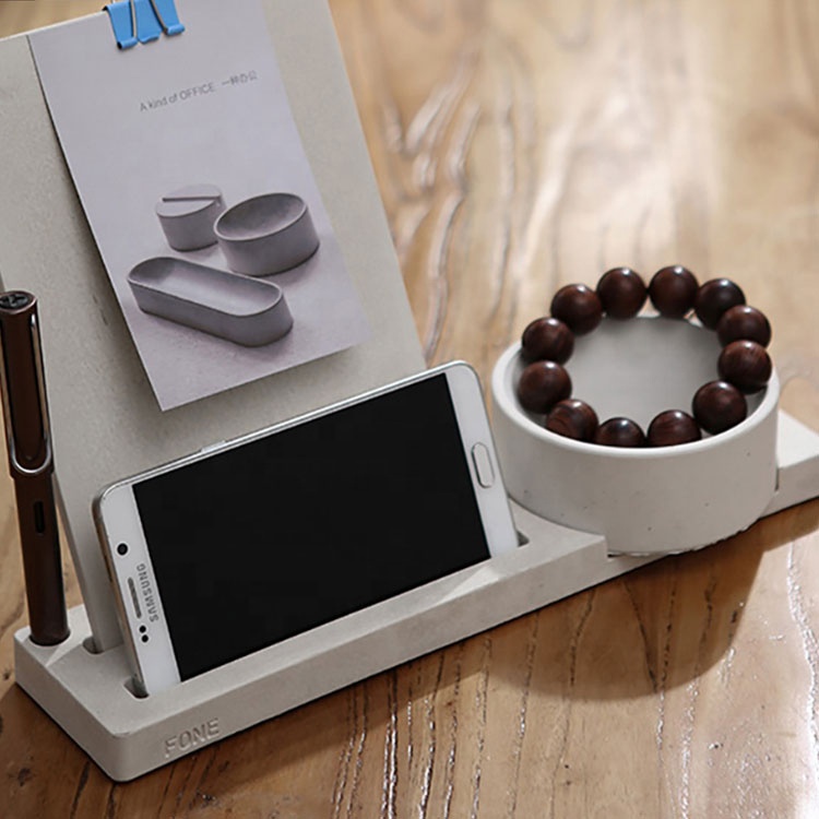 FONE design cement concrete material office supplies desk organizer stationery set