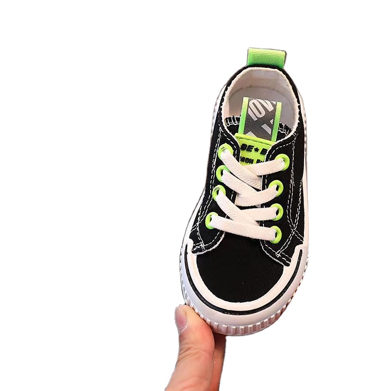 New children's color-blocking canvas shoes Korean children's cloth shoes Princess shoes