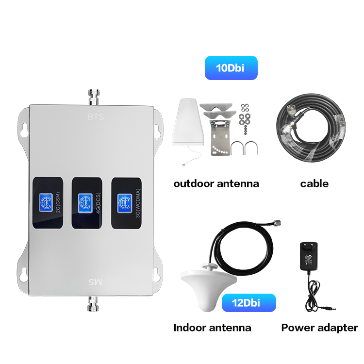 Good Quality Signal Booster 4G Repeater Tri Band Amplificateur Signal Cell Phone Booster Mobile 900 1800 2100 4G Lte