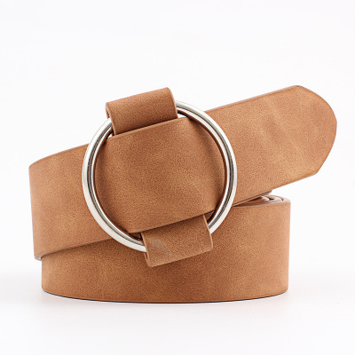New Design Women Luxury Waistband Pu Leather Round Buckle Belt Women Girls Waist Belts Leisure For Dress Jeans