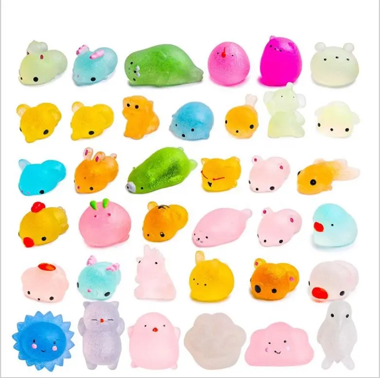 High Quality Anti-stress TPR Cute Squeeze Soft Stretchy Kawaii Squeeze Mochi Squishy Animal Toy