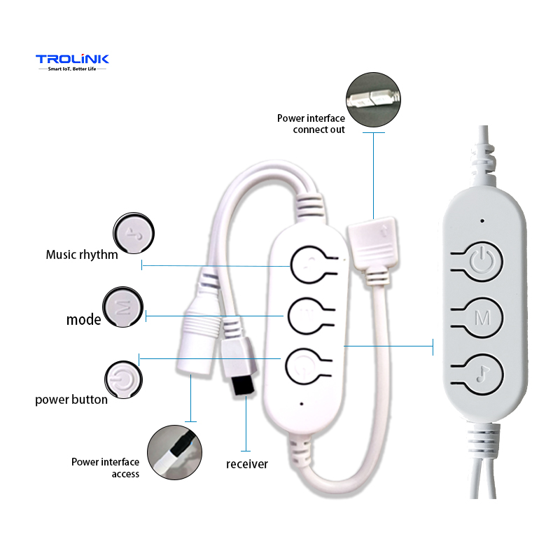 Trolink LED Strip Light Dimmer 36W Support Tuay APP Remote Control Dimmer Switch