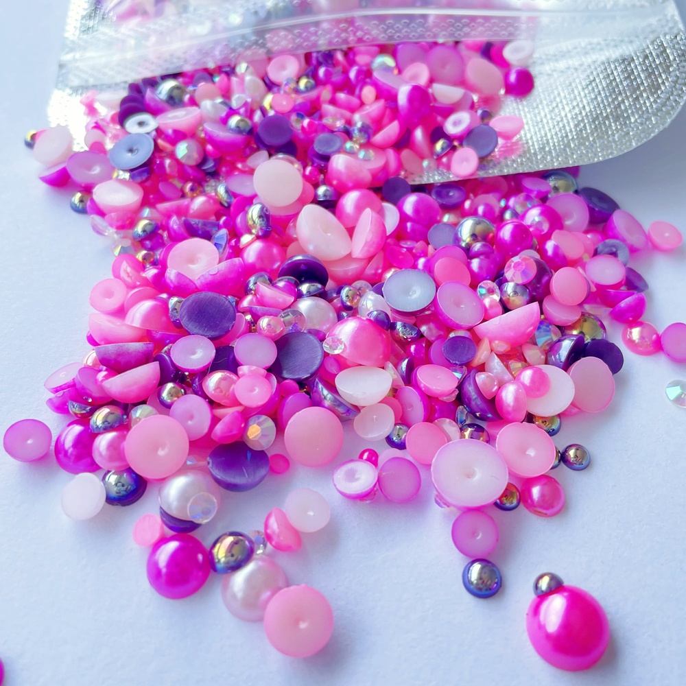 Wholesale Customized Flatback Half Loose Pearl Beads 3mm-12mm Mix Sizes Nail Art Garments Shoes Glue Technique Resin Glass