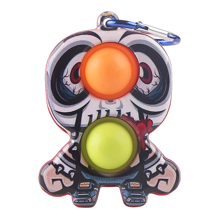 Christmas Halloween Christmas Tree Snowman Santa Reindeer Keyrings push it Pop Keychain It Popit Hand Bag Wallet Fidget Toys