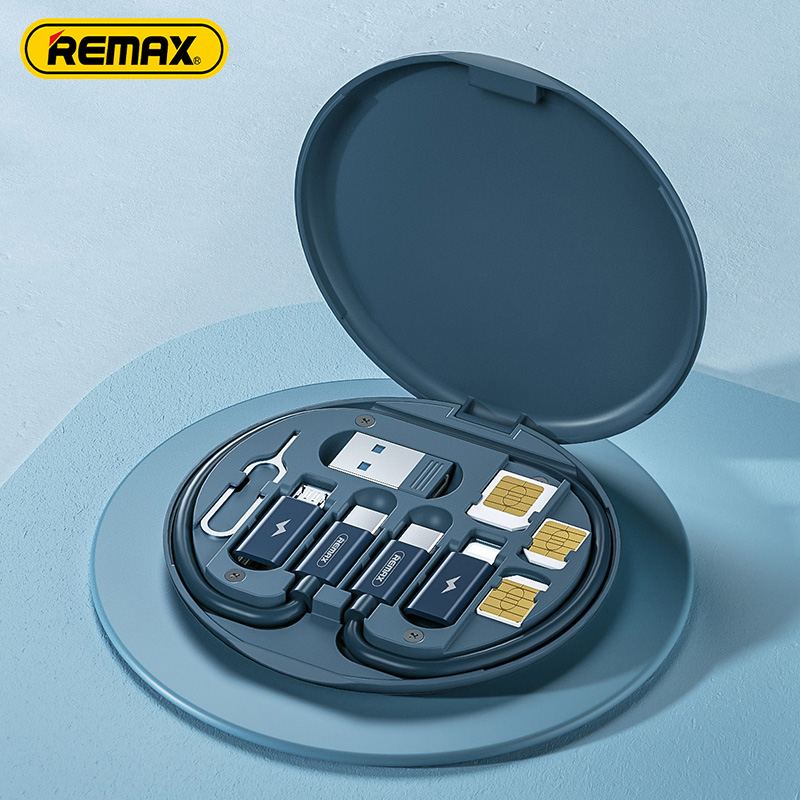 Remax RC-190 многофункциональный мобильный телефон 60W Быстрый зарядный кабель для передачи данных 3 в 1 взаимный обмен данными между компьютером и периферийными устройствами набор кабелей ящик для хранения коробка