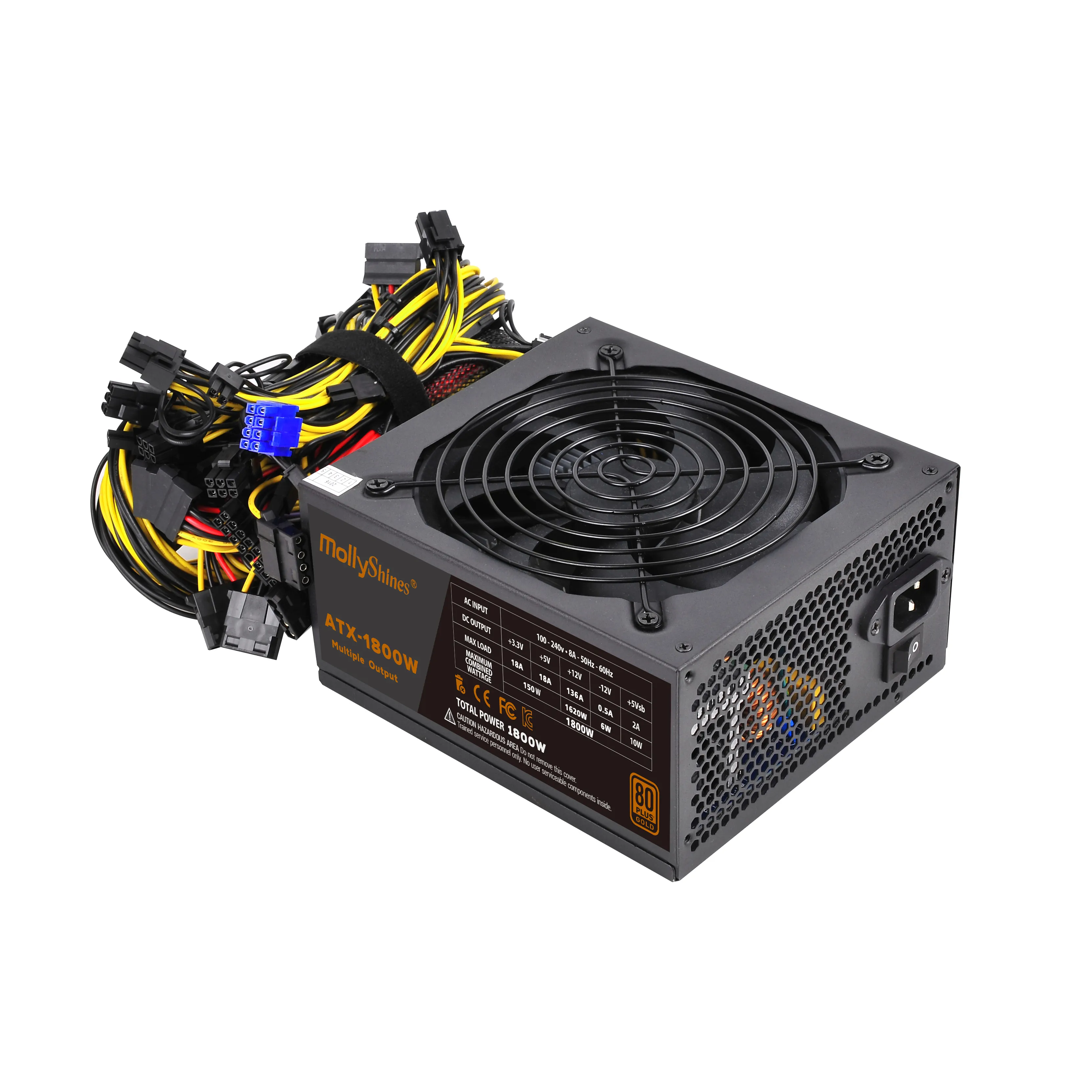High Efficiency 80 Plus Gold Power Supply 1800W Multiple Outputs Power For VGA Card SP