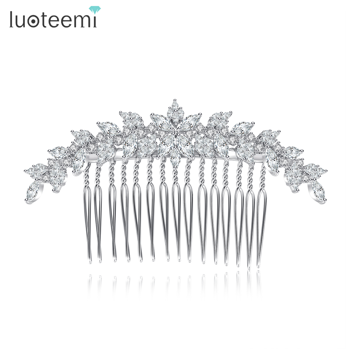 Свадебные Цветочные Заколки LUOTEEMI AA A из кубического циркония для женщин Винтажный стиль ювелирный дизайн
