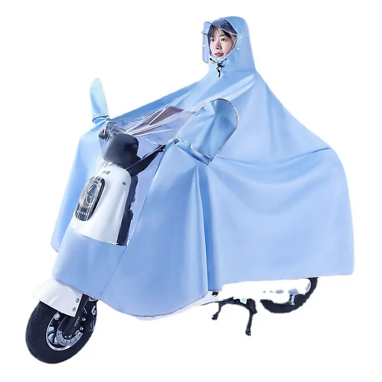 Wholesale New Macaron Color Battery Car Raincoat Extended Rain Cape Thickened Double Brim Motorcycle Man Raincoat