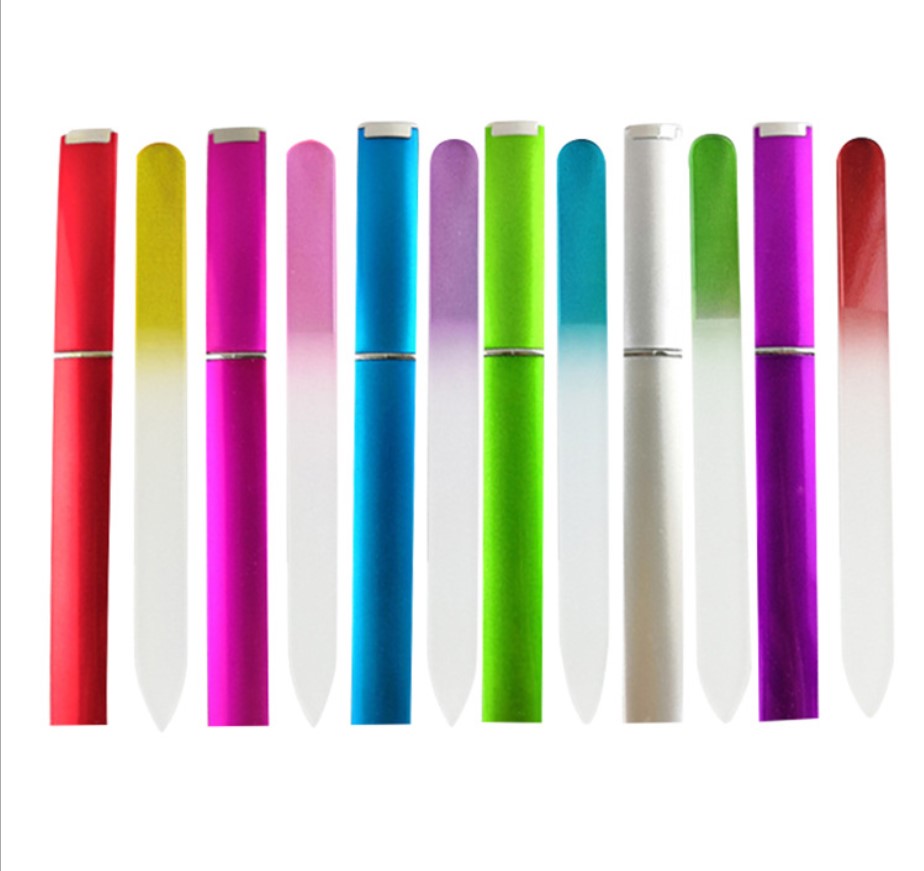 various colors plastic case for medium crystal glass nail file