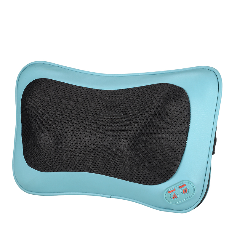 Hot Sale Full Body Head Back Rolling Kneading Massager Shiatsu Infrared Vibrating Neck Massage Pillow Cushion with Heat Black