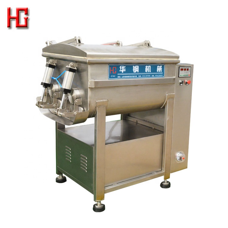 High capacity vacuum type sausage stuffer mixing machine / double paddle meat mixer with CE