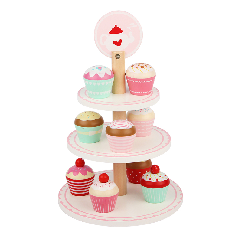 children wooden kitchen toy Afternoon tea Dessert cake Kitchen toy accessories