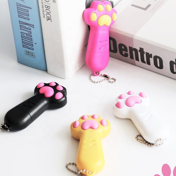 Ergonomic Manufacturing Cute Cat Paw Shaped Arractive Wand Laser Beam Interactive Chasing Toy For Kittens