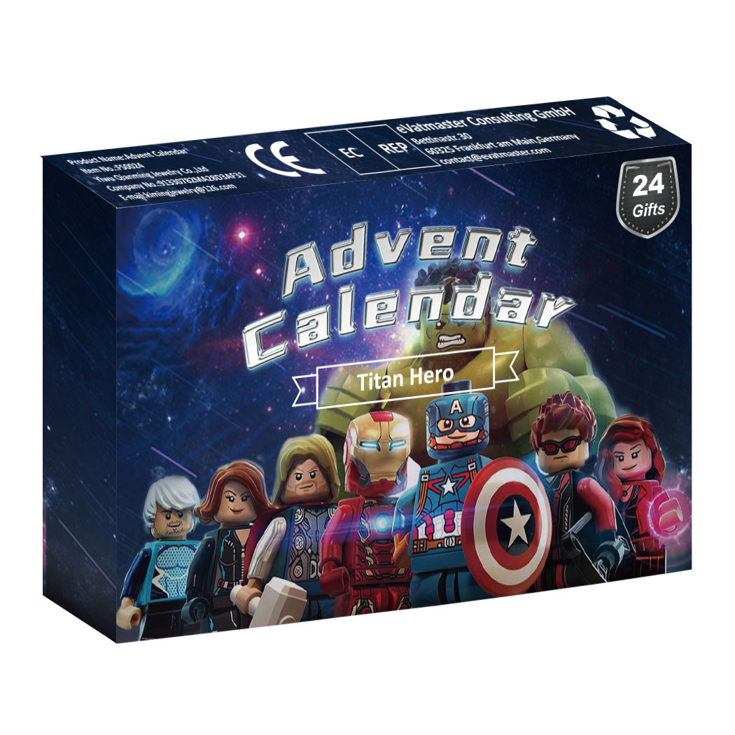 Custom 24 Days Advent Calander Christmas Paper Packaging Kids Craton Toys Set Mystery Box Magic Advent Calendar