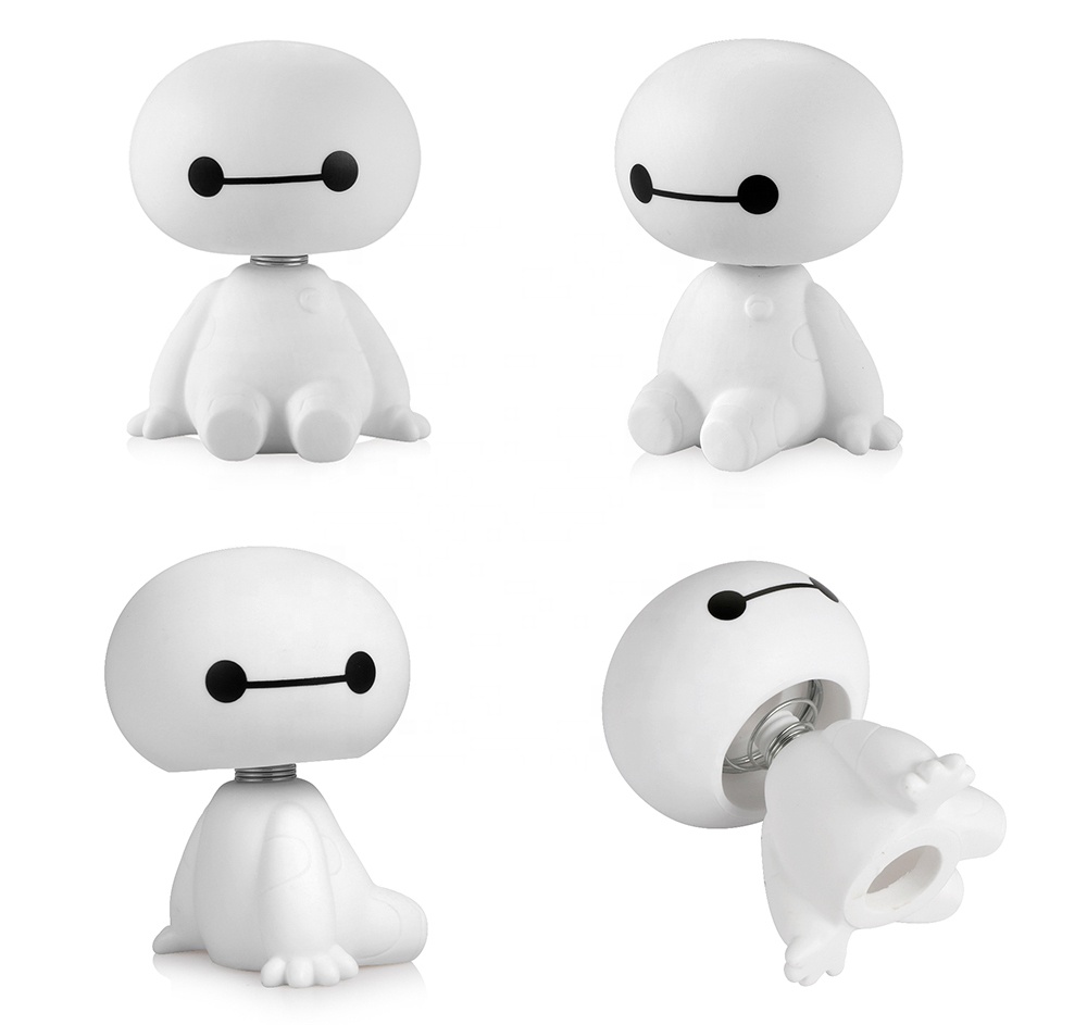RTS мультяшный пластиковый робот Baymax с вращающейся головой, фигурка, украшения для автомобиля, украшения интерьера автомобиля, большой герой, кукла, игрушки, аксессуары для украшения