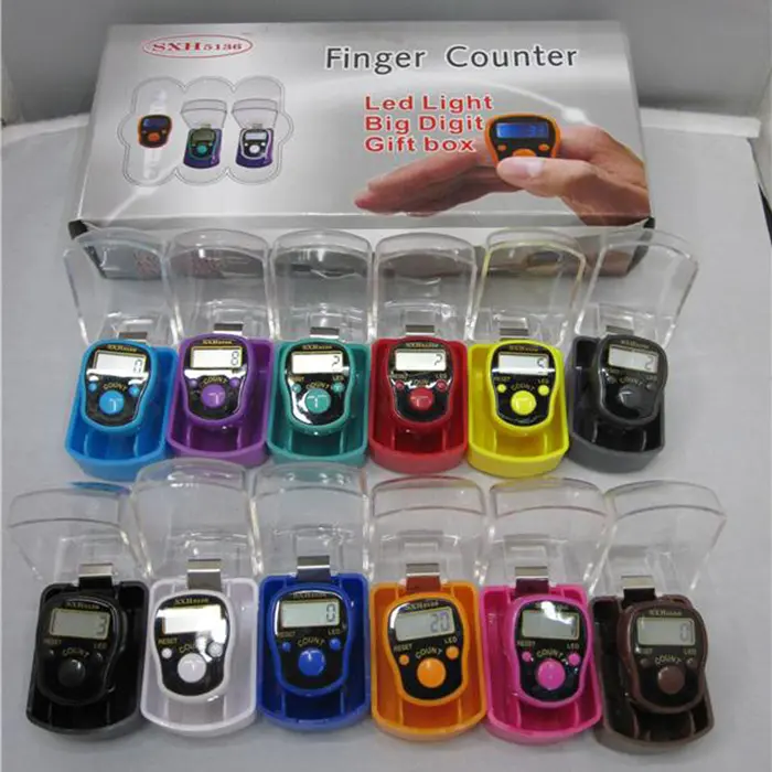 12 color hand finger tally counter led digital counter for best price