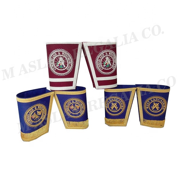Steward Craft Gauntlets Masonic Regalia Provincial Cuff silver embroidery