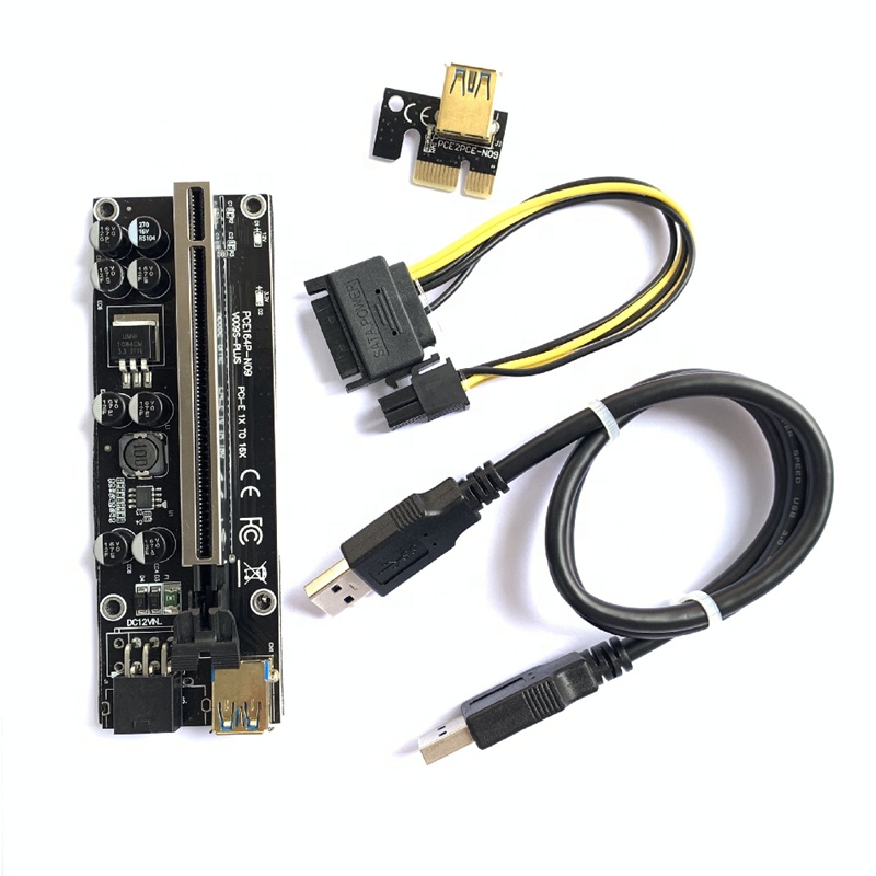 VER009S PCI Express 6pin 1x к 16x карты удлинитель USB 3,0 PCIE мощность GPU Кабель Адаптера riser 009S