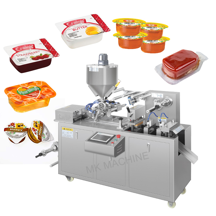 High speed automatic liquid ketchup cheese butter masala sauce oil milk jam blister packing machine for honey