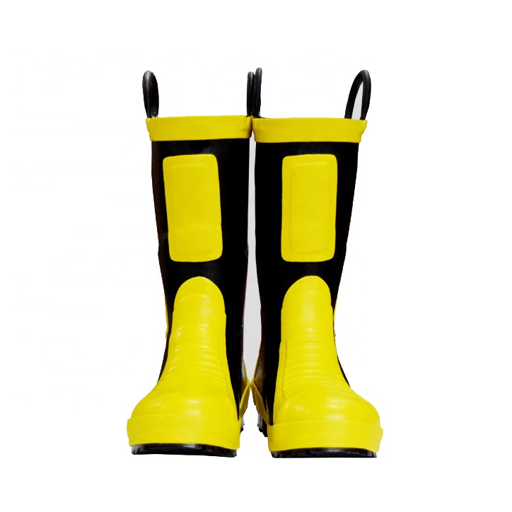 Professional fire fighter leather boots safety fire resistence boots