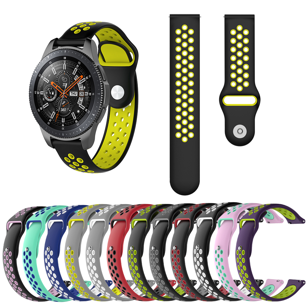 Ремешок силиконовый для наручных часов, браслет для Samsung Galaxy Watch Active 2 40 мм 44 мм/Galaxy Watch 42 мм 46 мм, HUAWEI GT 2, 20 22 мм