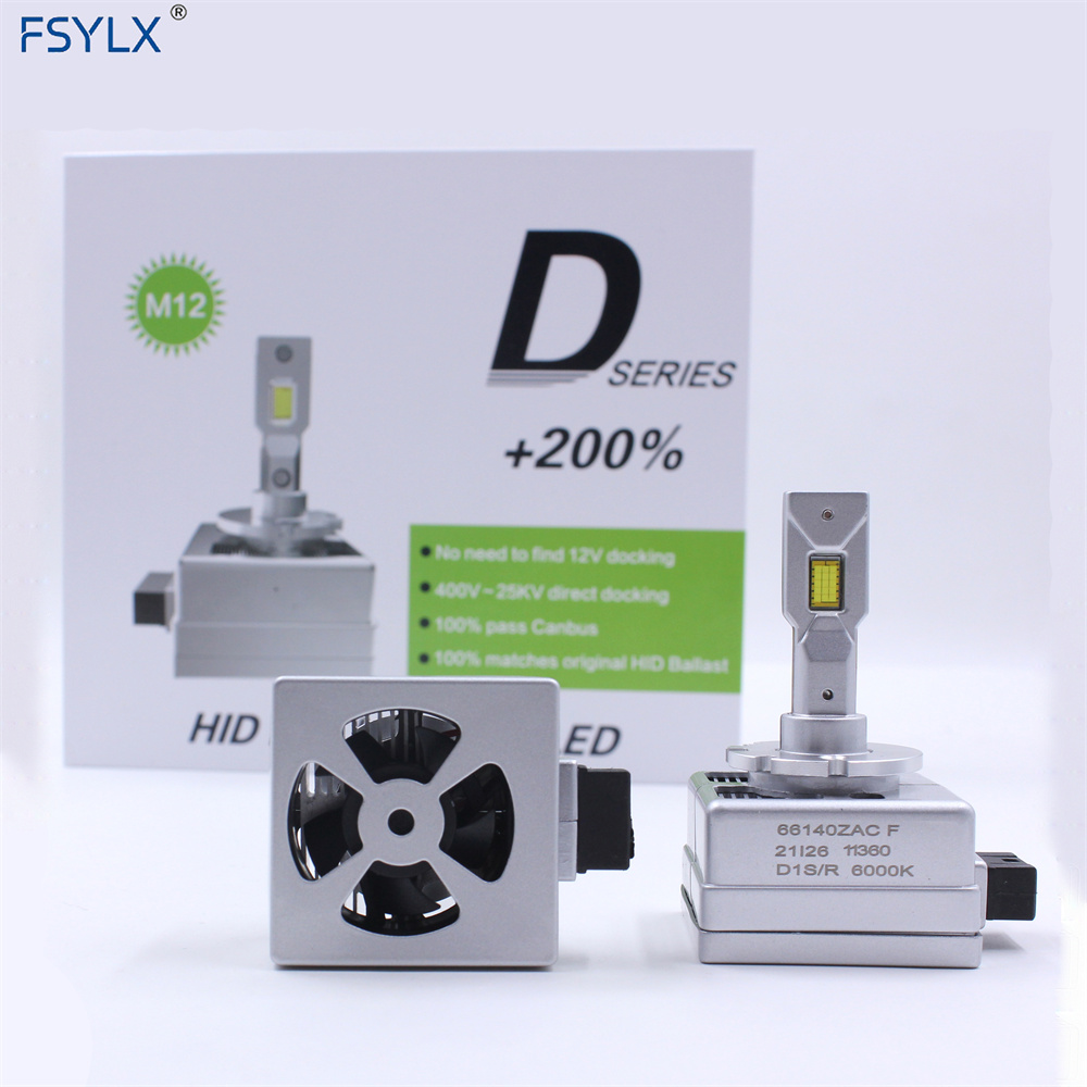 FSYLX 90W 10000LM Авто светодиойдный налобный фонарь лампы M12 6000K D1S D2S D3S D4S D5S D8S Canbus Error Free ксеноновый свет, СИД фары для автомобиля