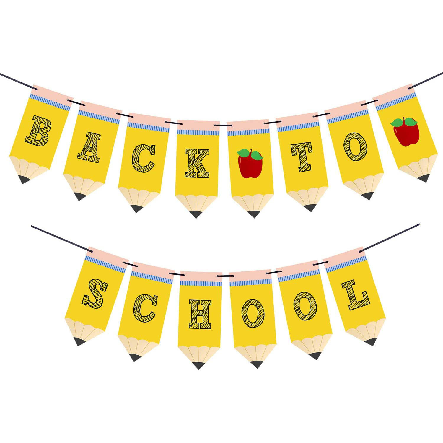 First Day of School Classroom Wall Decor Party Banner Back to School Pencil Banner