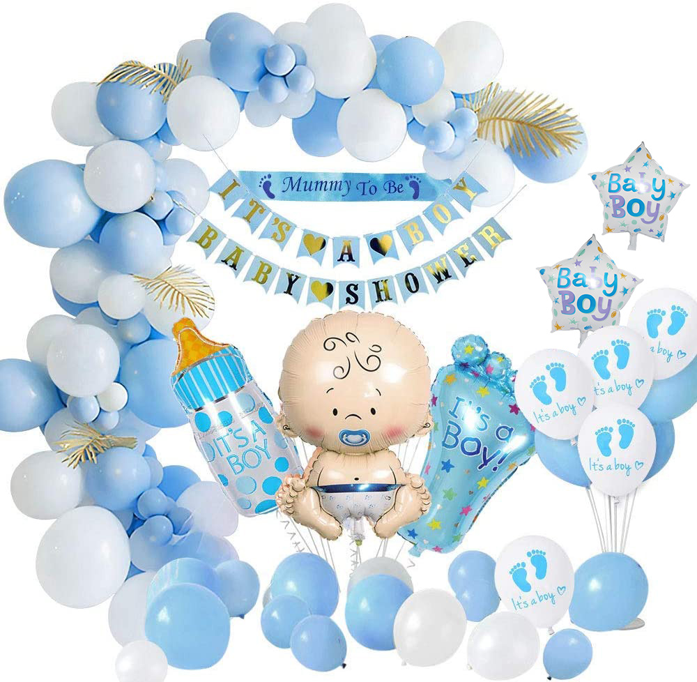 Baby Shower для девочек, комплект детской одежды для мальчиков и девочек, детское платье для дня рождения украшение шар с алюминиевой пленкой