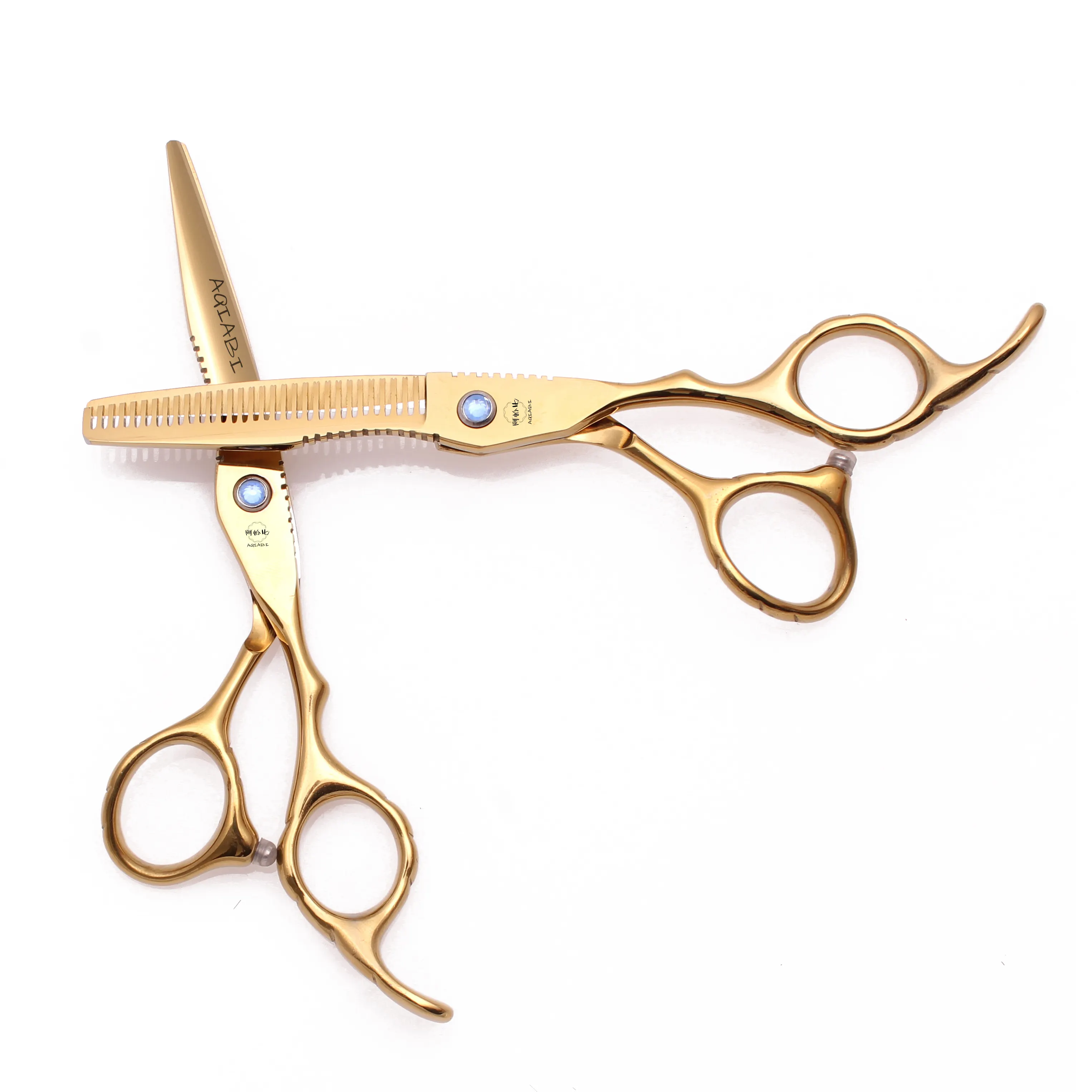 Barber Scissors 5.5'' 6" JP Steel Hair Cutting Scissors Thinning Shears Professional Hair Scissors Gold A1011
