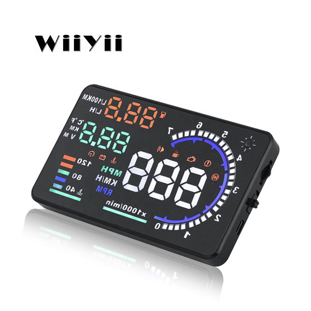 A8 новое обновление ВОДИТЬ Автомобиль HUD 5,5 дюймов Большой экран HUD скорость выстовочная система OBD II универсальный цифровой проектор спидометр