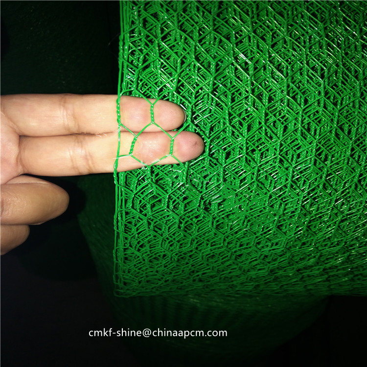Green pvc coated hexagonal wire netting 1'Chicken Wire