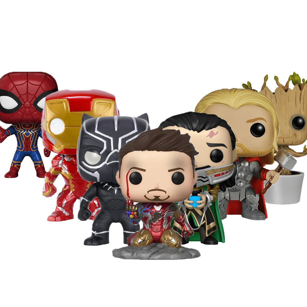 Экшн-фигурка FUNKO POP из ПВХ #286 Thor #911 Spiderman #285 Ironman #288 American Cpatin #36 LOKI #68 The-HULK #574 Железный Паук
