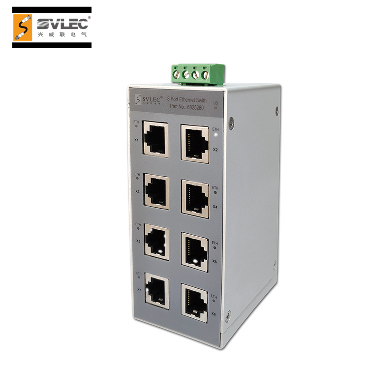 IP20 8 порт RJ45 100 Мбит/с промышленный Ethernet коммутатор