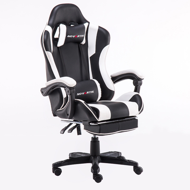 Эргономичное кожаное вращающееся игровое кресло, кресло Racer, спортивное игровое кресло, черное кресло для геймеров, мебель
