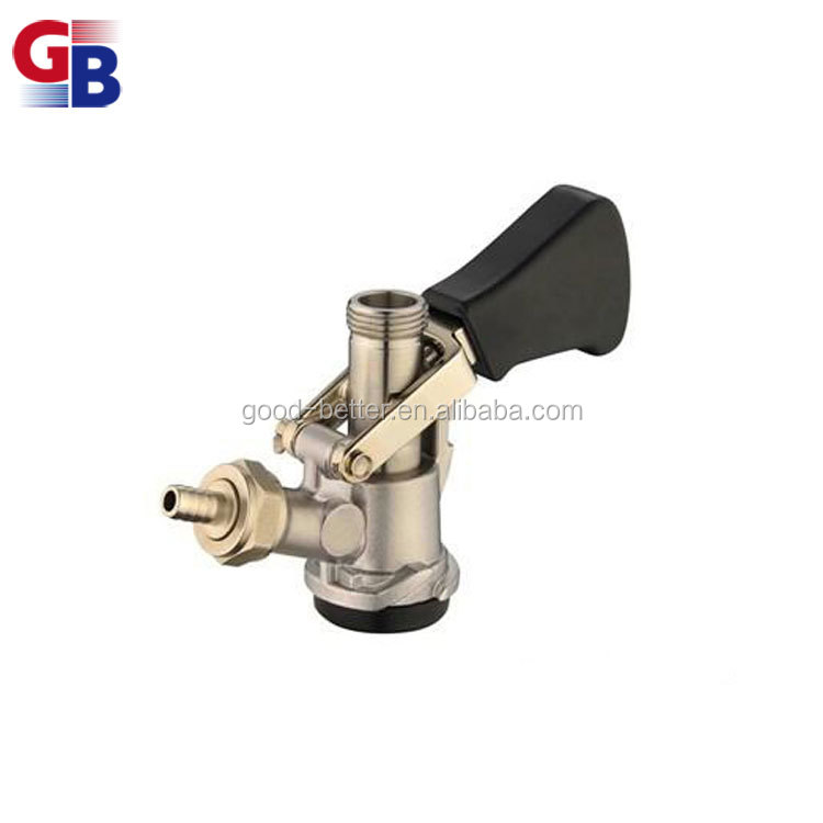 GB Hot selling brass chrome plated S type keg spear dispenser with plastic black lever