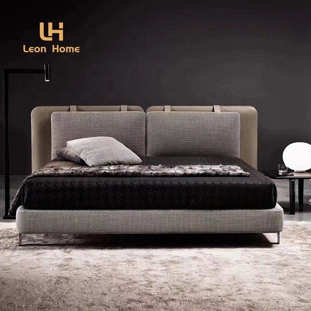 Italian Modern Style Latest Double Bed Designs Bedroom Suite Set