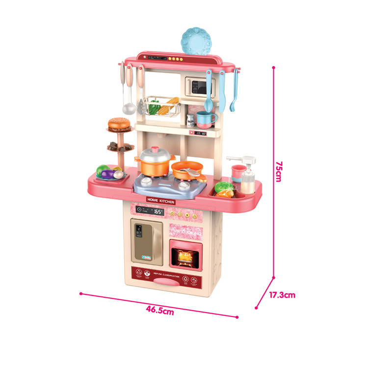 With Realistic Lights Children Cooking Educational Toys Large Simulation Kitchen Toys With Sound For Kids Toys