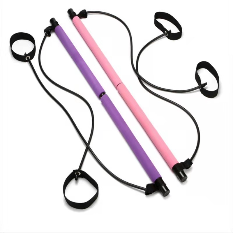 Indoor and outdoor Pilates bar fitness bar Yoga elastic tension rope household rally exercise stretching belt