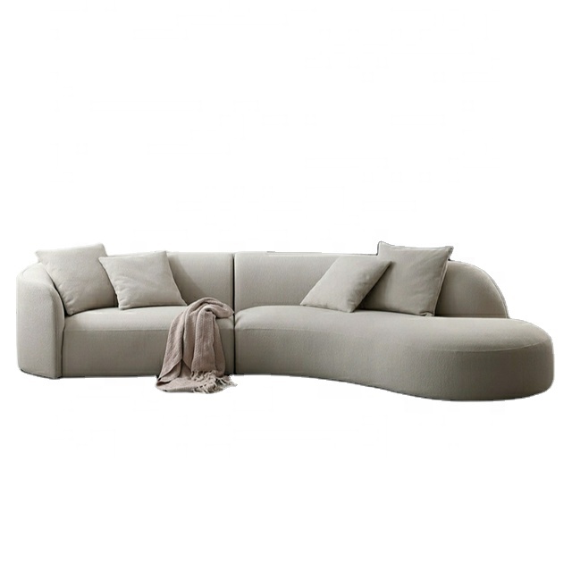 New Luxury Simple Curved Sectional Sofa Hotel Reception Living Room Modern Leather Sofa