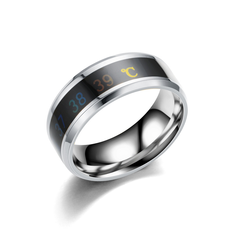 Fashion Smart Rings Stainless Steel Simple Creative Couple Rings Wedding Jewelry Smart Sensor Body Temperature Ring