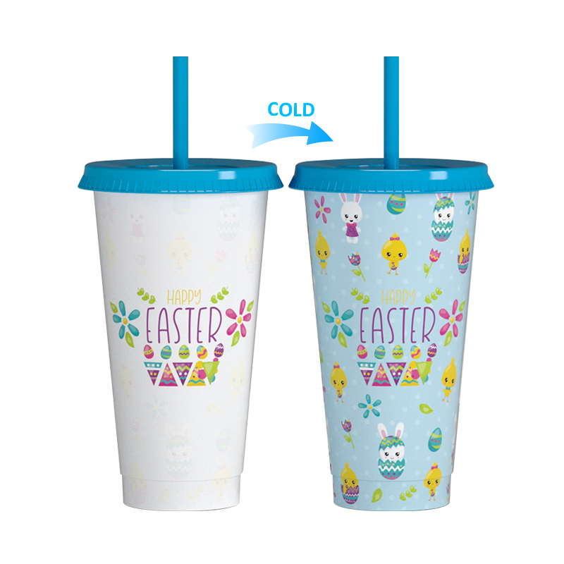 2022 Easter personalized novelty mug christmas changing color mug reusable plastic cup