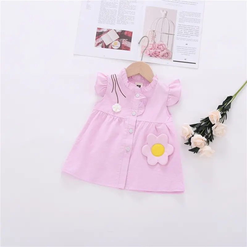 In-stock Summer Cute Good Quality Flower Dresses For Baby Girls